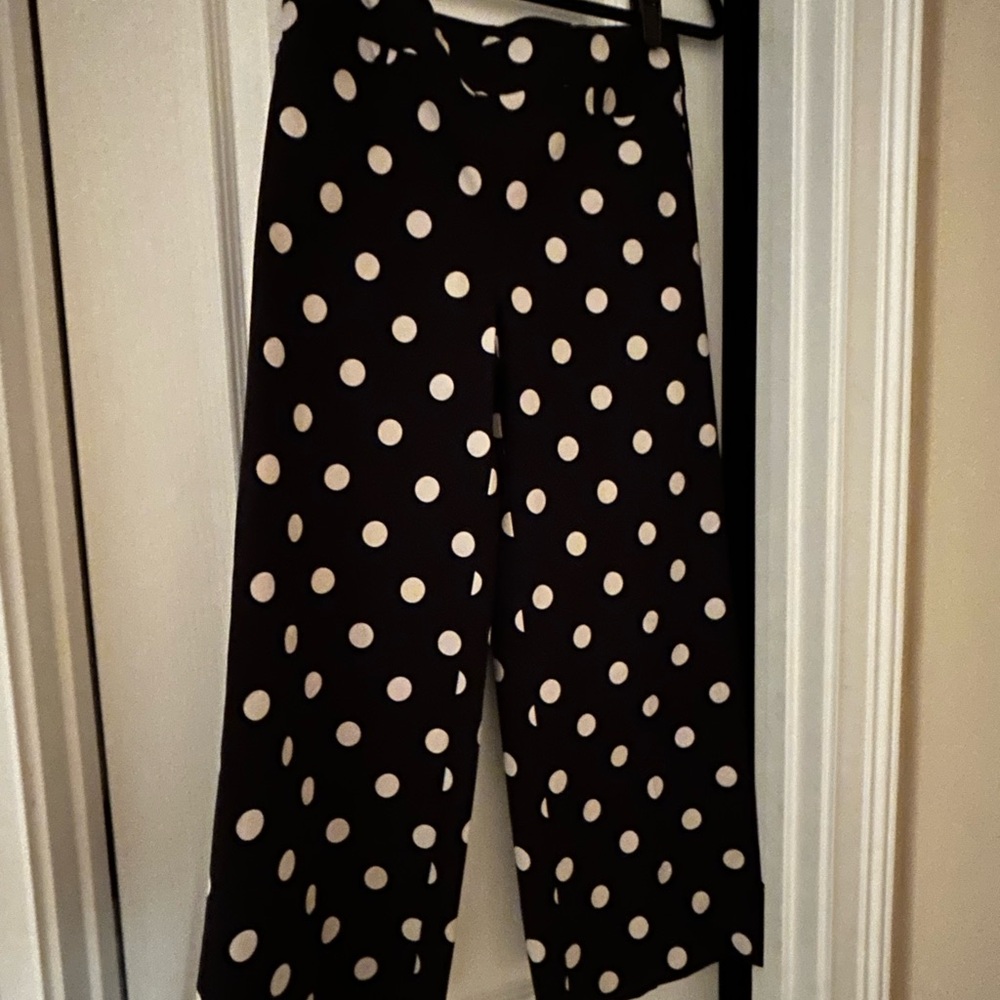 Chico’s Brigitte Polka Dot Pull On Wide Leg Pants-NEW